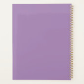 Elegante Paarse Bloemige Zilveren Glitter Monogram Planner (Achterkant)