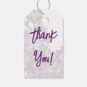 Elegante paarse bloemlijn kunst gepersonaliseerd c cadeaulabel (Achterkant)