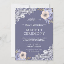 Elegante Paarse Bloemrijke Kant Islamitische Mosli