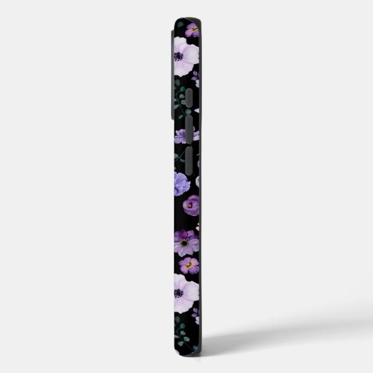 Elegante Paarse Blooms iPhone 16Pro Hoesje (Achterkant / Links)
