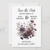 Elegante Paarse blos bloemenbruiloft Save The Date (Voorkant)