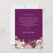 Elegante Paarse Blush Bloemen Afstuderen Foto Bedankkaart (Achterkant)