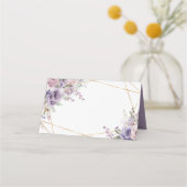 Elegante Paarse & Blush Roos Bloemen bruiloft Plaatskaartje (Voorkant)