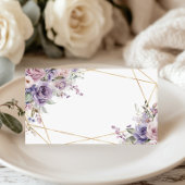 Elegante Paarse & Blush Roos Bloemen bruiloft Plaatskaartje