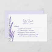 Elegante Paarse Boho Lavendel Bloemen Trouw RSVP (Voorkant / Achterkant)