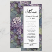 Elegante paarse boho waterverf bloemenbruiloft Men Menu (Voorkant / Achterkant)