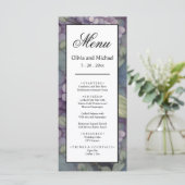 Elegante paarse boho waterverf bloemenbruiloft Men Menu (Staand voorkant)