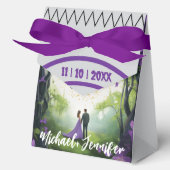 Elegante Paarse Bos Custom Wedding Custom Floral Bedankdoosjes (Voorkant)