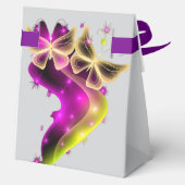 Elegante Paarse Bos Custom Wedding Custom Floral Bedankdoosjes (Achterkant)