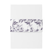 Elegante Paarse Botanische Bloemen Bruiloft Uitnodigingen Wikkel (Achterkant Voorbeeld)