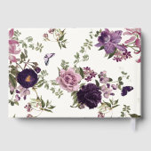 Elegante Paarse Botanische Bruiloft Gastenboek (Achterkant)