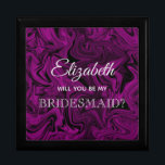 Elegante Paarse bruidsmeisje voorstel doos Cadeaudoosje<br><div class="desc">Eenvoudige,  moderne kalligrafie,  elegante,  pruim paarse bruidsmeisje voorstel box.</div>
