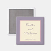 Elegante Paarse bruiloft magneet gunst (Voorkant / Achterkant)