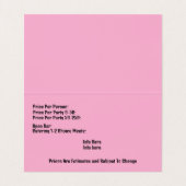 Elegante Paarse Bruiloft Party Planner Visitekaartje (Binnenkant ongevouwen)