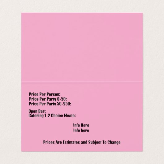 Elegante Paarse Bruiloft Party Planner Visitekaartje (Binnenkant ongevouwen)