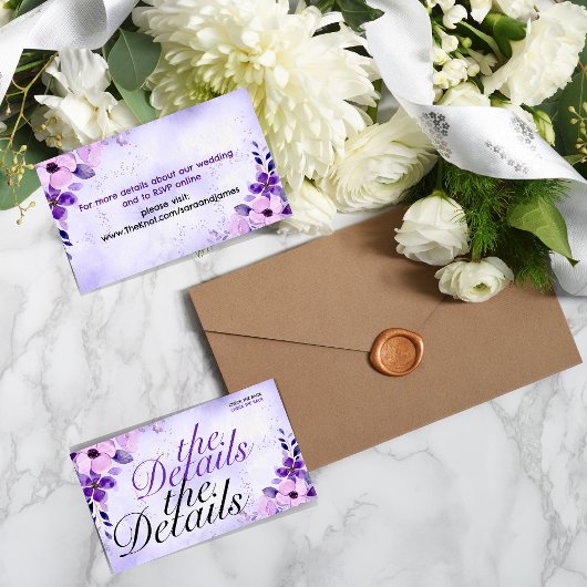 Elegante Paarse Bruiloft Website Behuizing Kaart