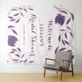 Elegante paarse bruiloftsontvangst met paisley-mot wandkleed (In Situ (horizontaal))