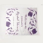 Elegante paarse bruiloftspartij Paisley welkom Wandkleed (Voorkant (horizontaal))