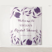 Elegante paarse bruiloftspartij Paisley welkom Wandkleed (Voorkant)