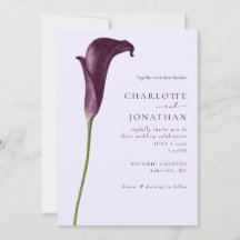 Elegante Paarse Calla Lelie Bloem Bruiloft