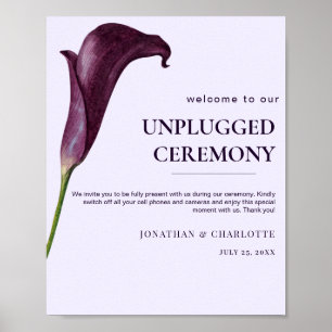 Elegante Paarse Calla Lelie Bloem Bruiloft Poster