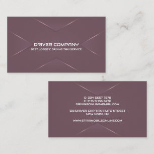 Elegante Paarse Chauffeur Visitekaartje