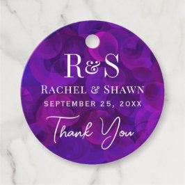 Elegante Paarse chique moderne monogram bruiloft Bedankjes Labels