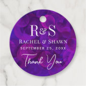Elegante Paarse chique moderne monogram bruiloft Bedankjes Labels (Voorkant)