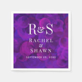 Elegante Paarse chique moderne monogram bruiloft Servet (Voorkant)