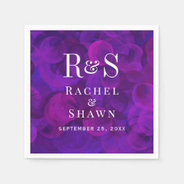 Elegante Paarse chique moderne monogram bruiloft Servet