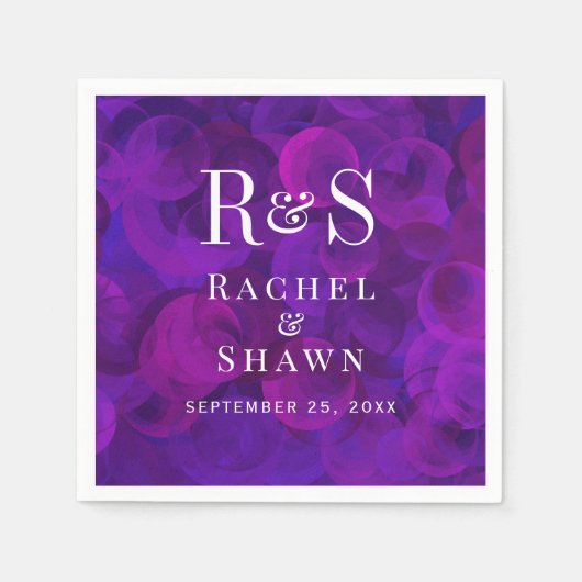 Elegante Paarse chique moderne monogram bruiloft Servet (Voorkant)