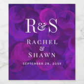 Elegante Paarse chique moderne monogram bruiloft Wijn Etiket (Enkel label)