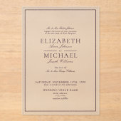 Elegante Paarse Classic Script Wedding Acryl Uitnodigingen (Voorkant)