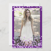 Elegante Paarse Confetti foto lief 16 Kaart (Achterkant)