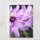 Elegante,  paarse dagbloem, behalve de datum save the date (Voorkant)