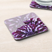 Elegante paarse dahlia bloem bier onderzetter (Linkerzijde)