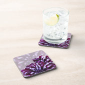 Elegante paarse dahlia bloem bier onderzetter (Rechterzijde)