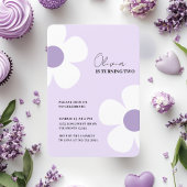 Elegante Paarse Daisy Lente Verjaardag Kaart