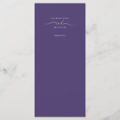 Elegante Paarse Damask Wedding Menu Kaart (Achterkant)