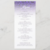 Elegante Paarse Damask Wedding Menu Kaart (Voorkant)