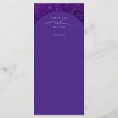 Elegante Paarse Damask Wedding Menu Kaart (Achterkant)
