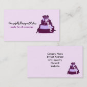 Elegante paarse designertaart visitekaartje (Voorkant / Achterkant)