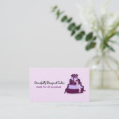 Elegante paarse designertaart visitekaartje (Staand voorkant)