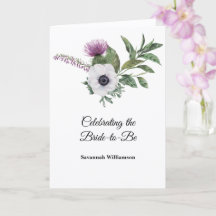 Elegante Paarse Distel Bloemrijke Bruidsdouche