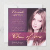 Elegante Paarse dochter Afstuderen Aankondiging (Voorkant)