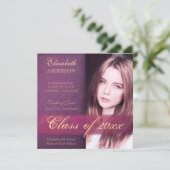 Elegante Paarse dochter Afstuderen Aankondiging (Staand voorkant)