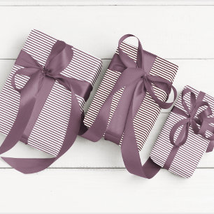 Elegante Paarse dunne gestreepte Cadeaupapier
