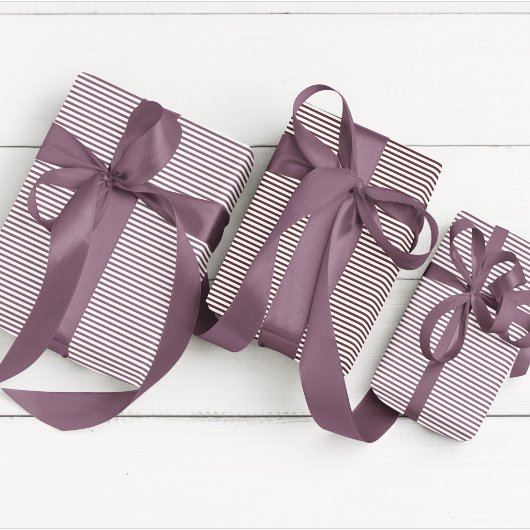 Elegante Paarse dunne gestreepte Cadeaupapier