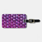 Elegante paarse edelstenen diamanten bagagelabel (Voorkant horizontaal)