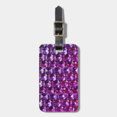 Elegante paarse edelstenen diamanten bagagelabel (Voorkant verticaal)